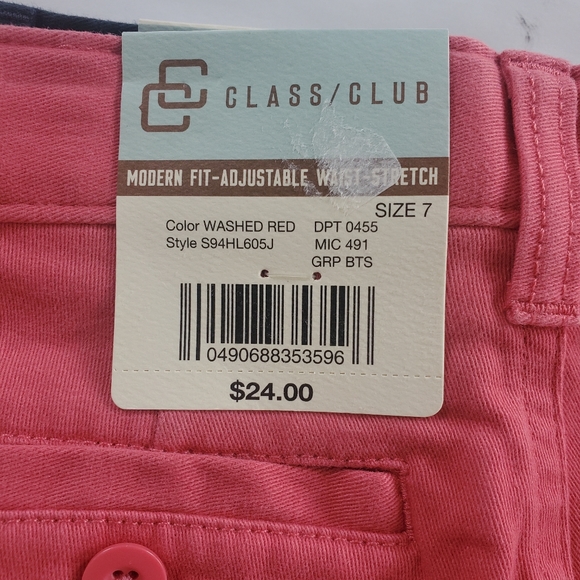 New with tags  Class Club salmon flat front shorts - Picture 3 of 3